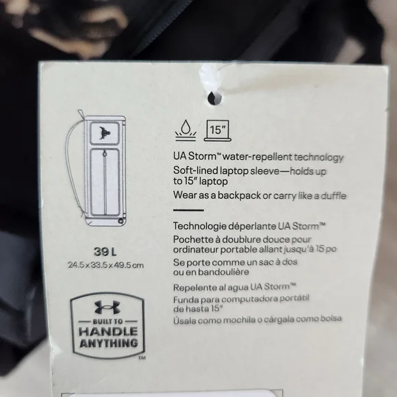 Under Armour UA Project Rock Backpack Black Gold 1376459 002 - Picture 10 of 11